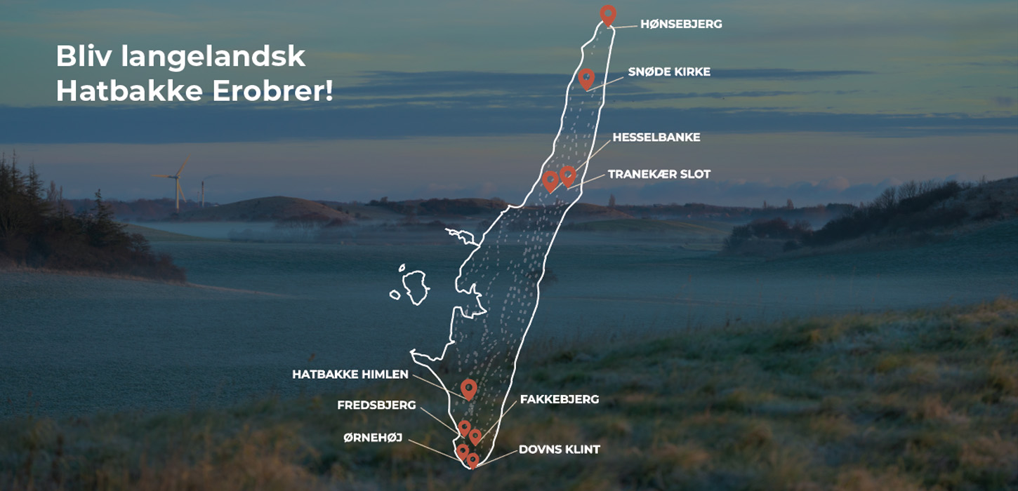 kort over de 8 udvalgte hatbakke-udfordringer